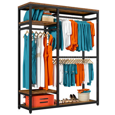 Portable closet discount organizer storage rack